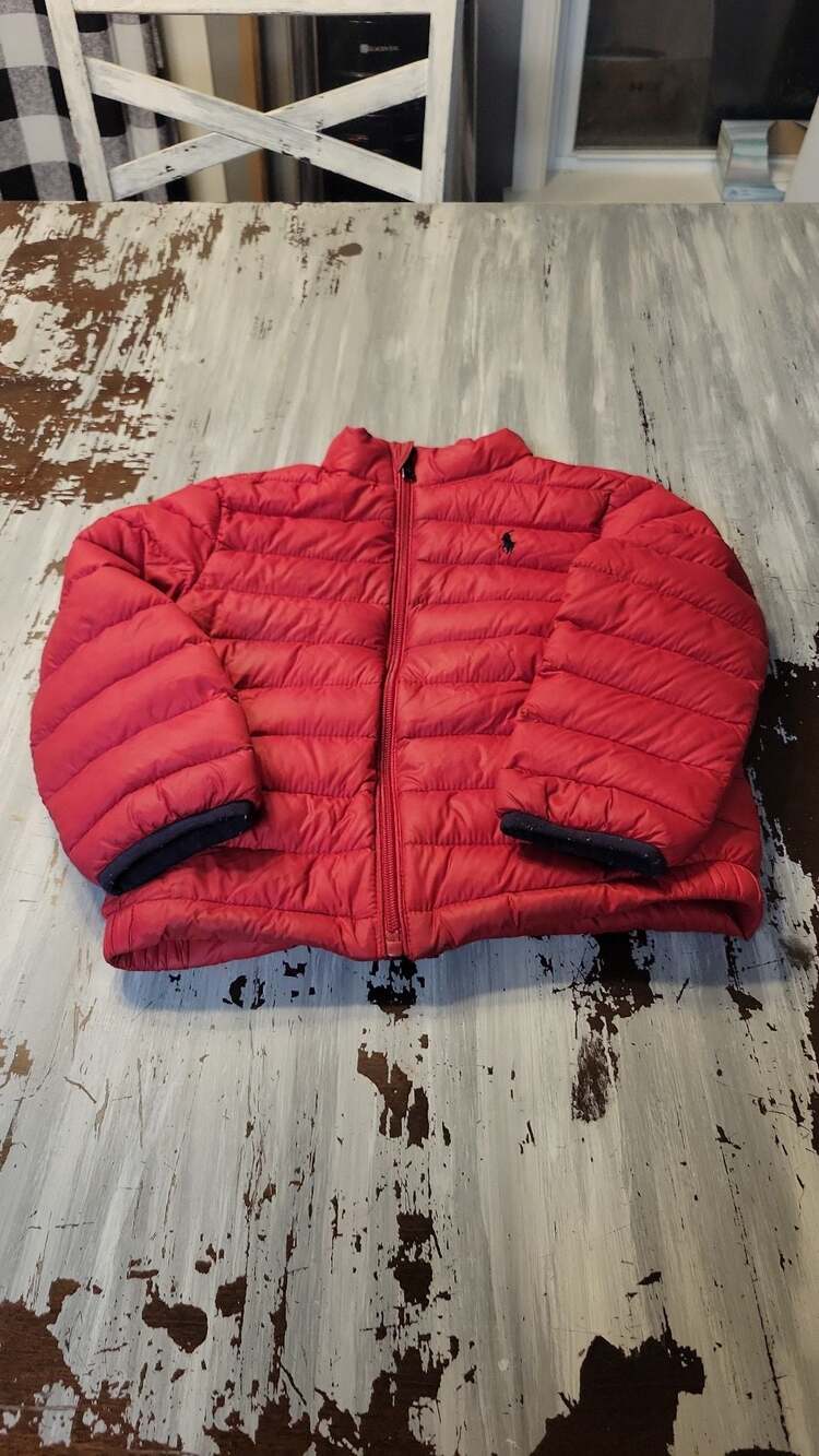 Polo Ralph Lauren Red Quilted Puffer Jacket Size 5